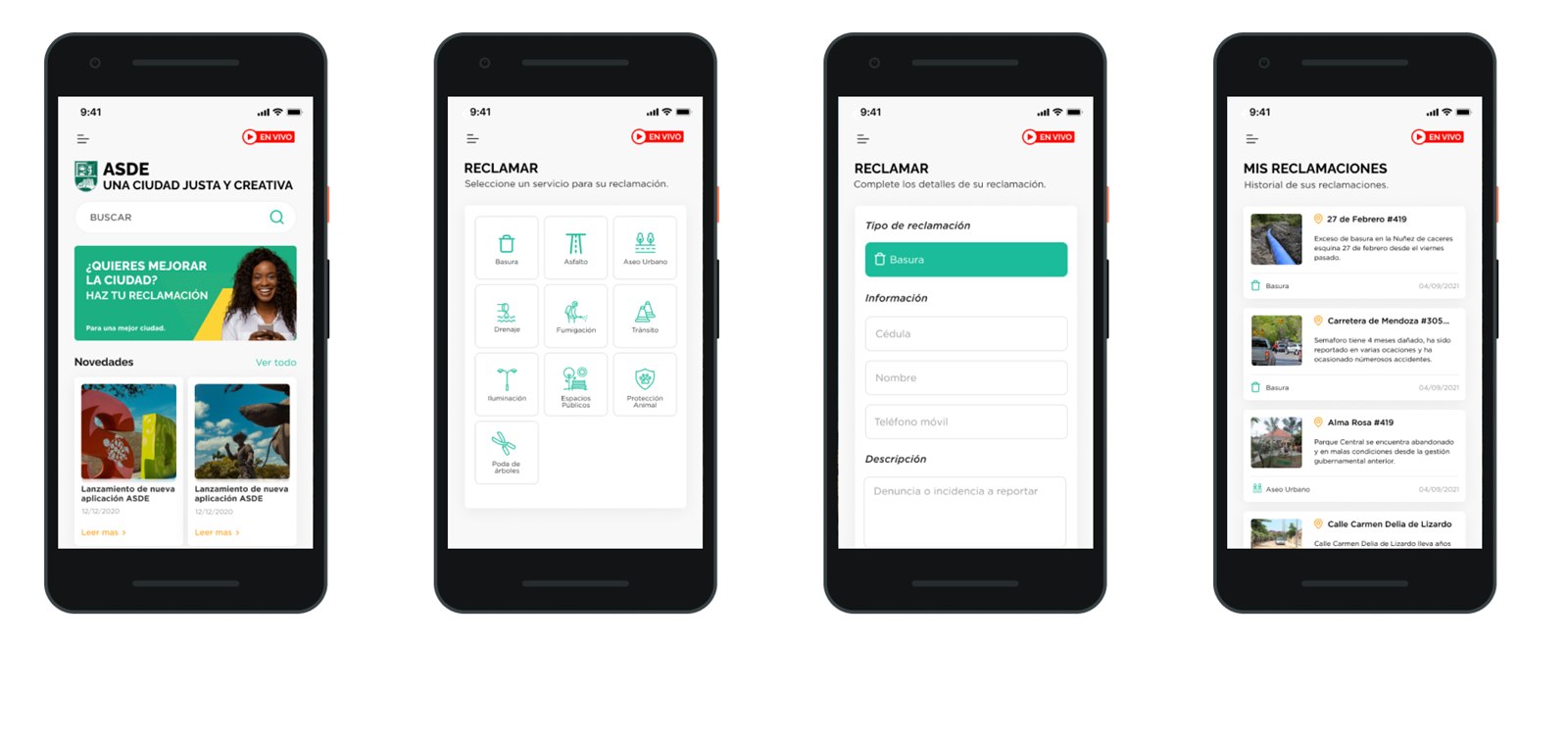 The SDE city app: eight city services on one screen